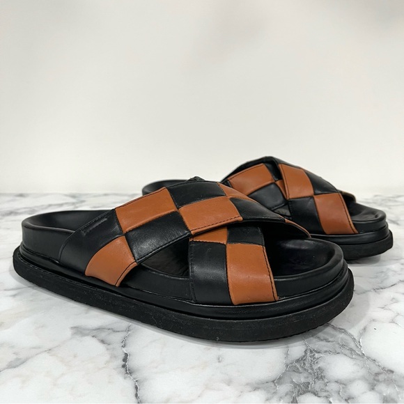 ALOHAS Black and Brown Sandals - Picture 1 of 12